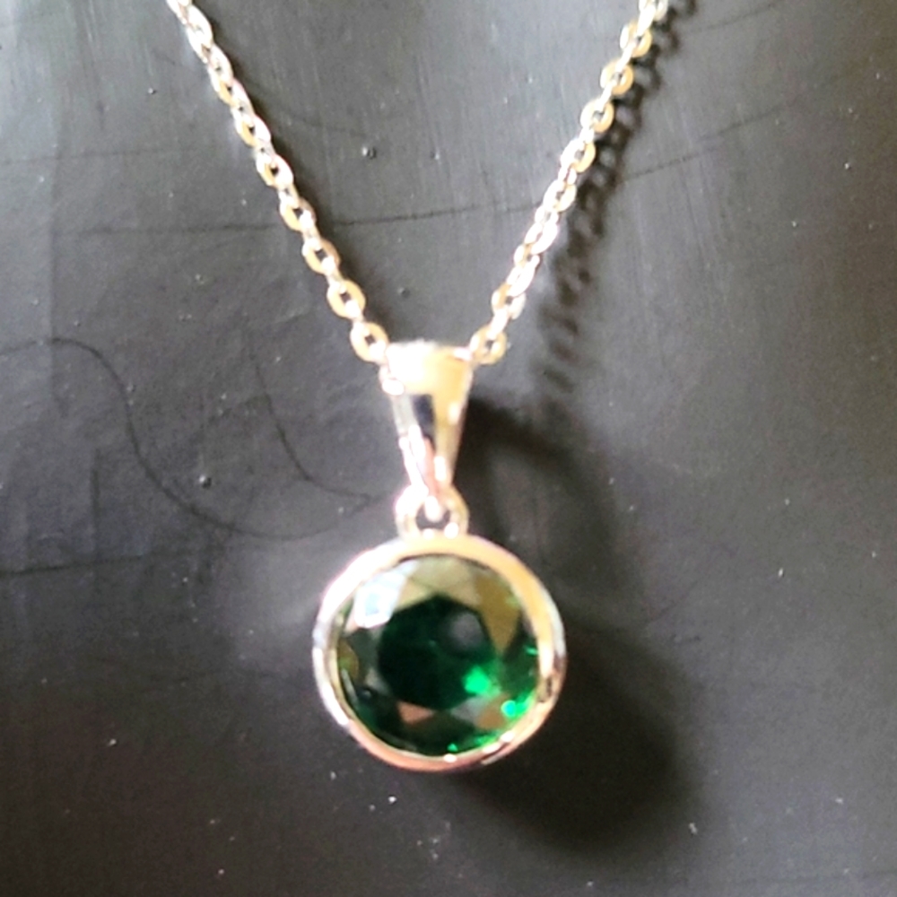 Green Topaz .925 Silver Necklace